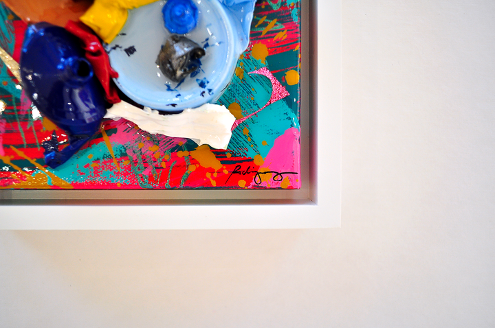 Remnants 1 - 6x6 Framed Mixed Media on Canvas