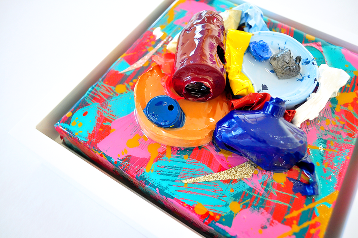 Remnants 1 - 6x6 Framed Mixed Media on Canvas