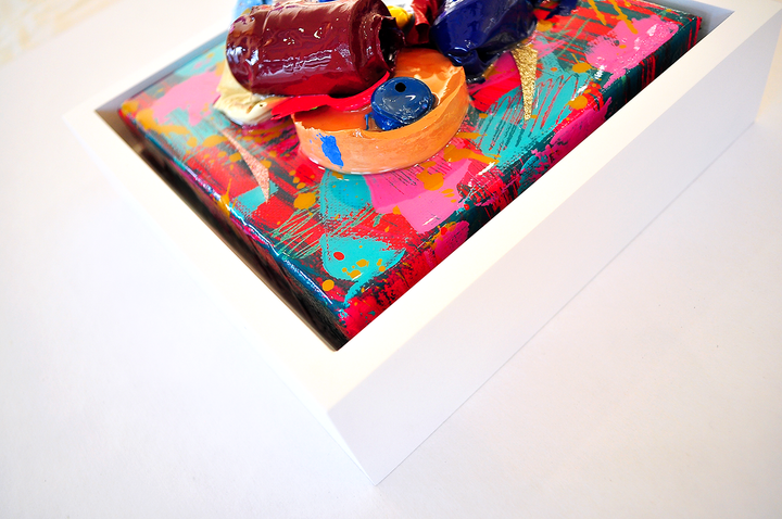 Remnants 1 - 6x6 Framed Mixed Media on Canvas