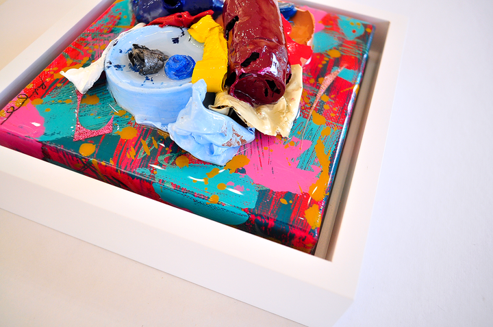 Remnants 1 - 6x6 Framed Mixed Media on Canvas