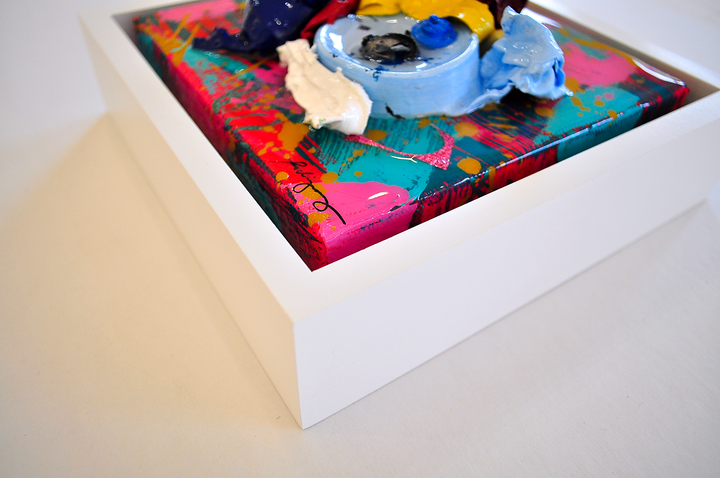 Remnants 1 - 6x6 Framed Mixed Media on Canvas