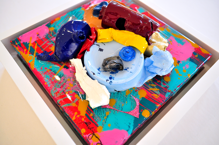 Remnants 1 - 6x6 Framed Mixed Media on Canvas