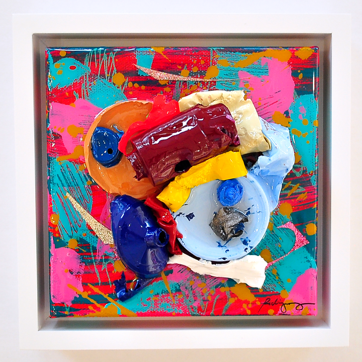 Remnants 1 - 6x6 Framed Mixed Media on Canvas