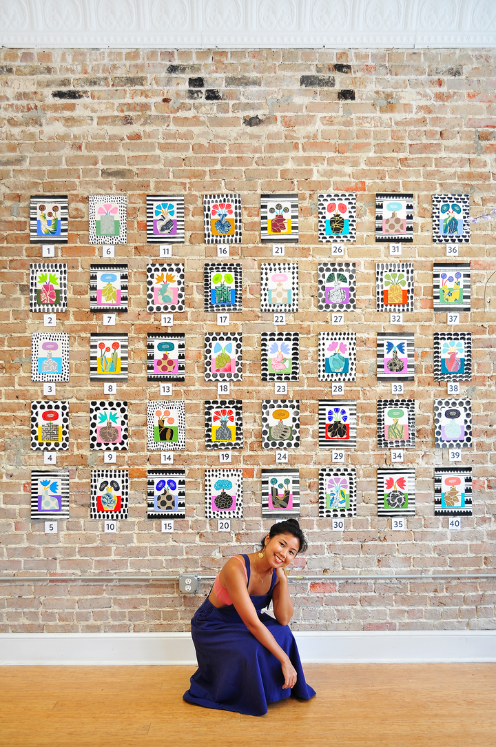 Flowergram 55 (CWL3)- 11x8.5 Mixed Media on Paper