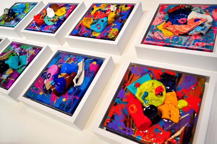 Remnants 1 - 6x6 Framed Mixed Media on Canvas