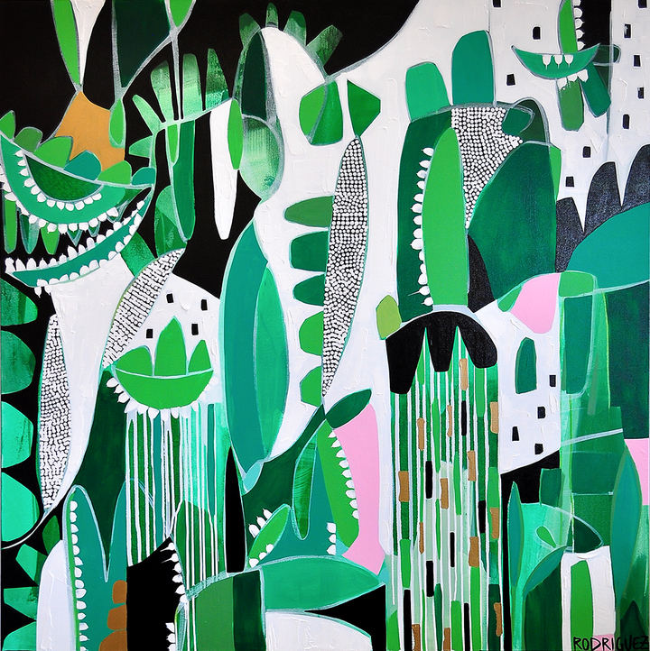 CENOTE AT MIDNIGHT - 48x48 ON CANVAS