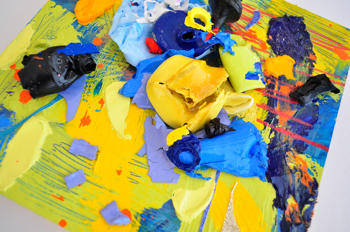 Remnants 4 - 8x8 Mixed Media on Wood Panel