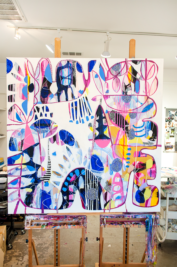 Queen of Hearts - 48x48 ON CANVAS