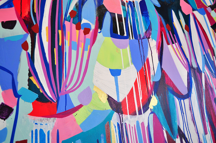 WILDFLOWERS ON THE COAST II - 48x48 ON CANVAS