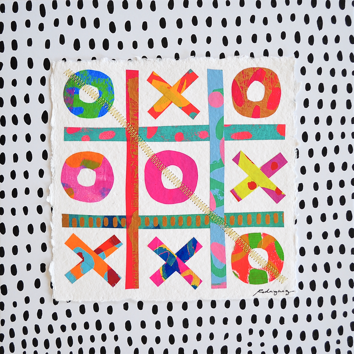 The Winners Tic-Tac-Toe 10 - 12x12 Mixed Media on Paper *NOT framed*