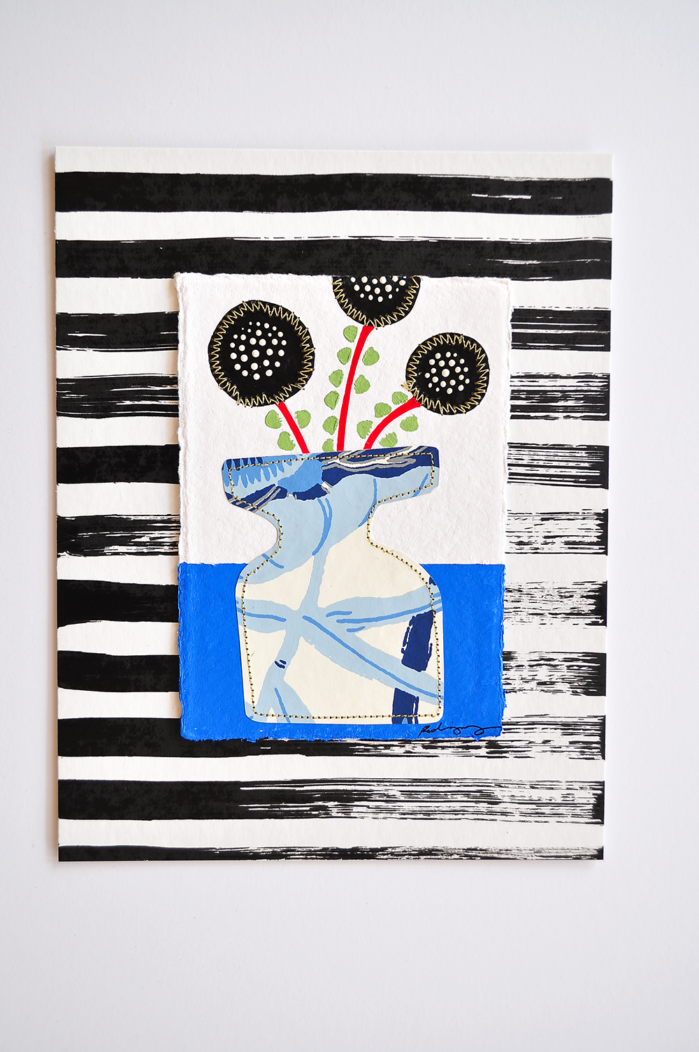 Flowergram 10 - 11x8.5 Mixed Media on Paper