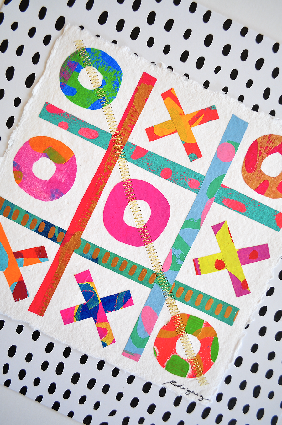 The Winners Tic-Tac-Toe 10 - 12x12 Mixed Media on Paper *NOT framed*