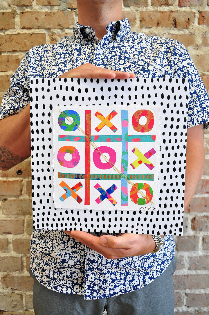 The Winners Tic-Tac-Toe 10 - 12x12 Mixed Media on Paper *NOT framed*