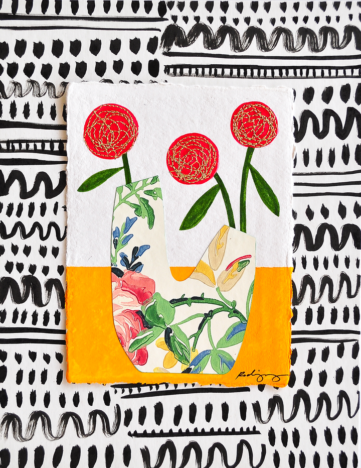 Flowergram 14 - 11x8.5 Mixed Media on Paper