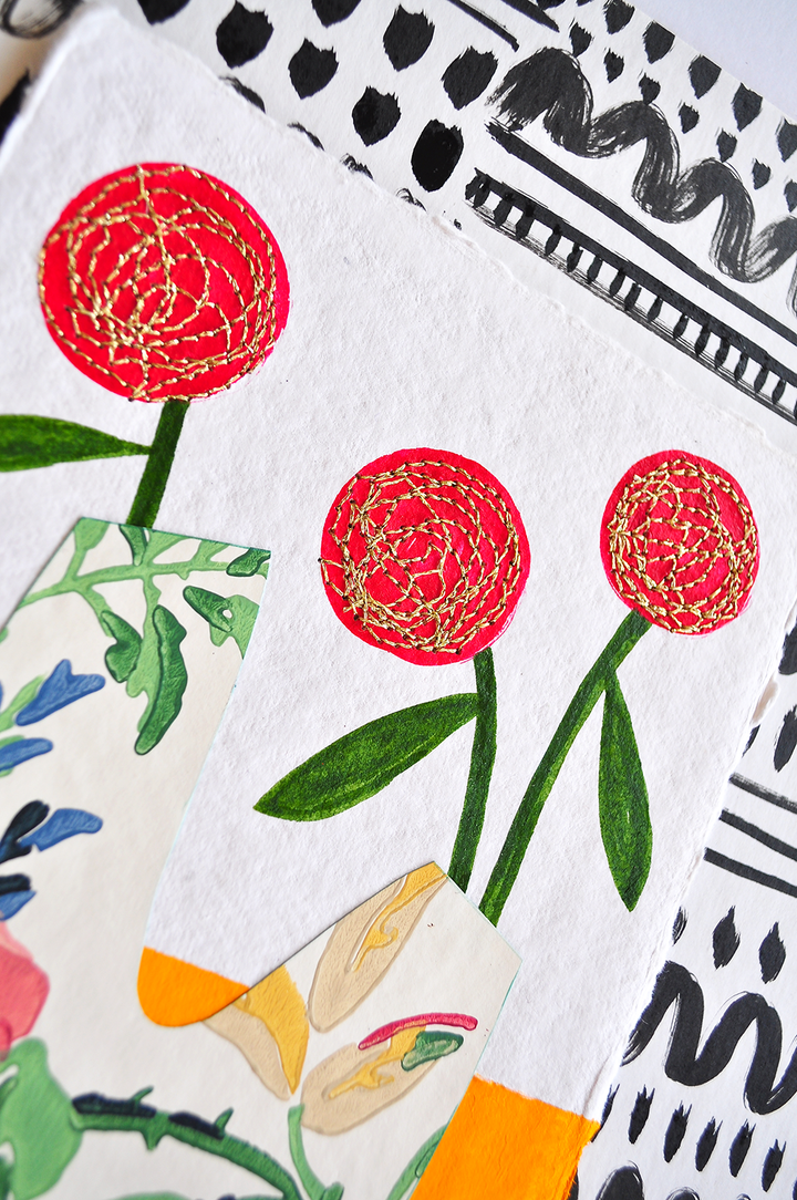 Flowergram 14 - 11x8.5 Mixed Media on Paper