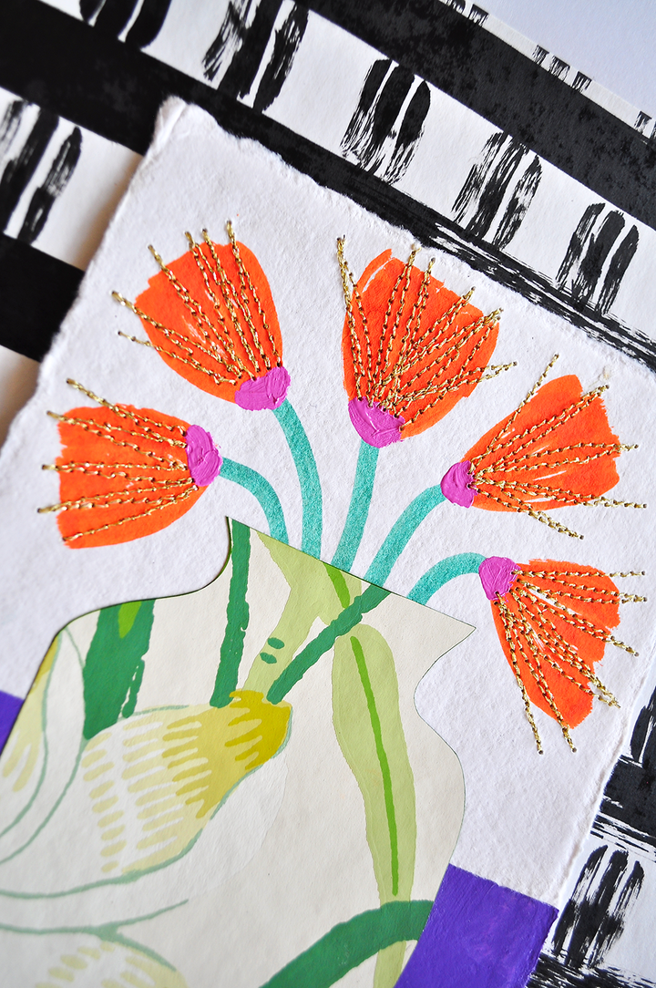 Flowergram 15 - 11x8.5 Mixed Media on Paper