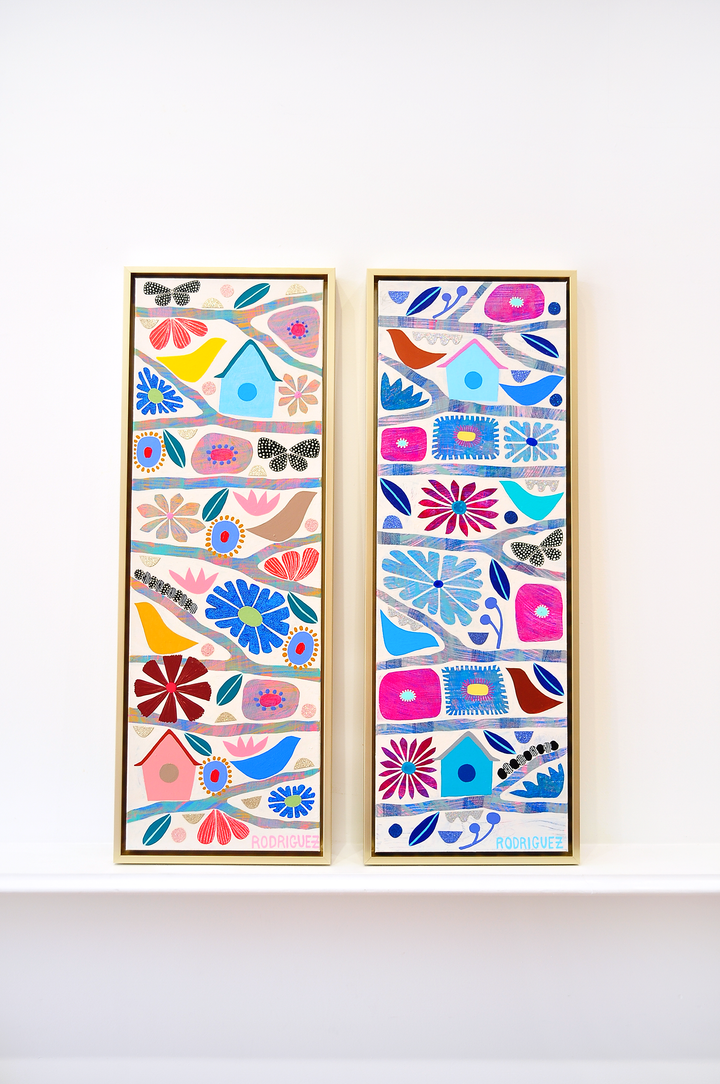 Morning Dew - Tree Of Life Mini - Framed 37.5x13.5 on Canvas