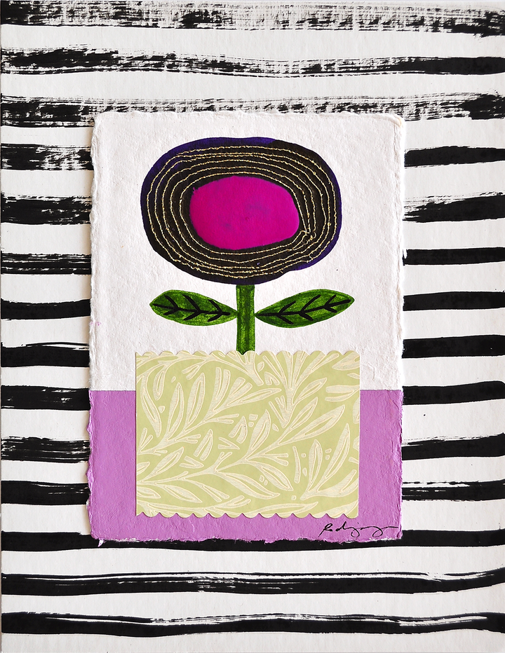 Flowergram 4 - 11x8.5 Mixed Media on Paper