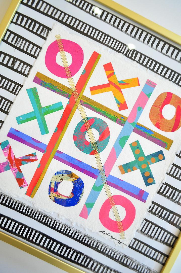 The Winners Tic-Tac-Toe 4 - 12x12 Framed Mixed Media on Paper