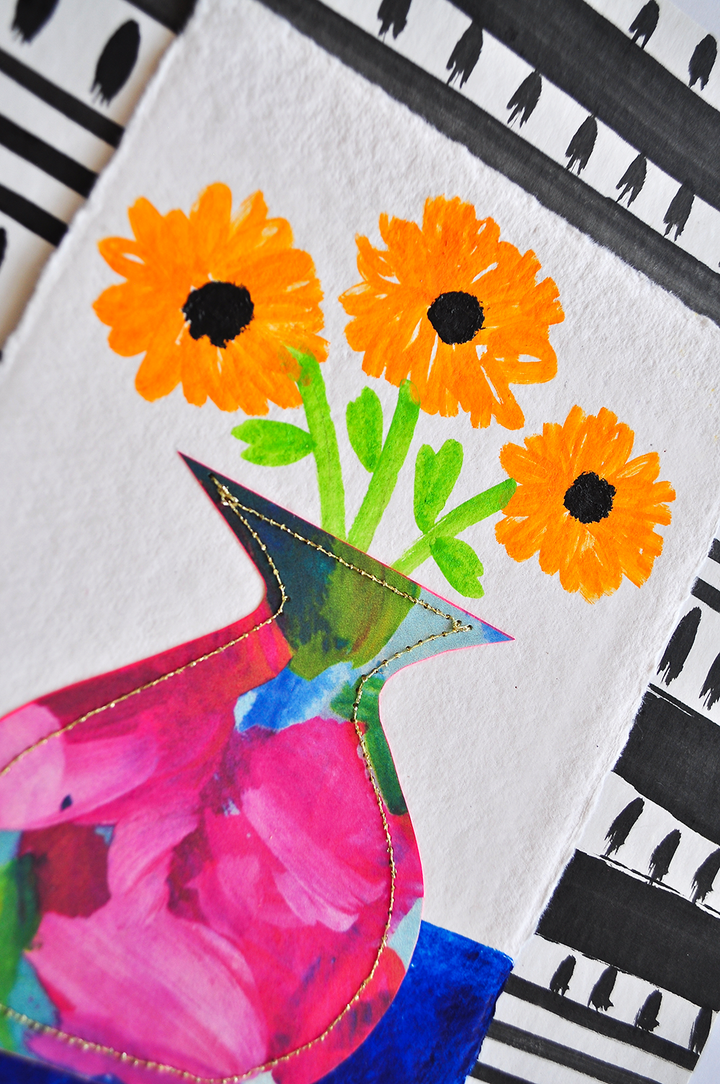 Flowergram 5 - 11x8.5 Mixed Media on Paper