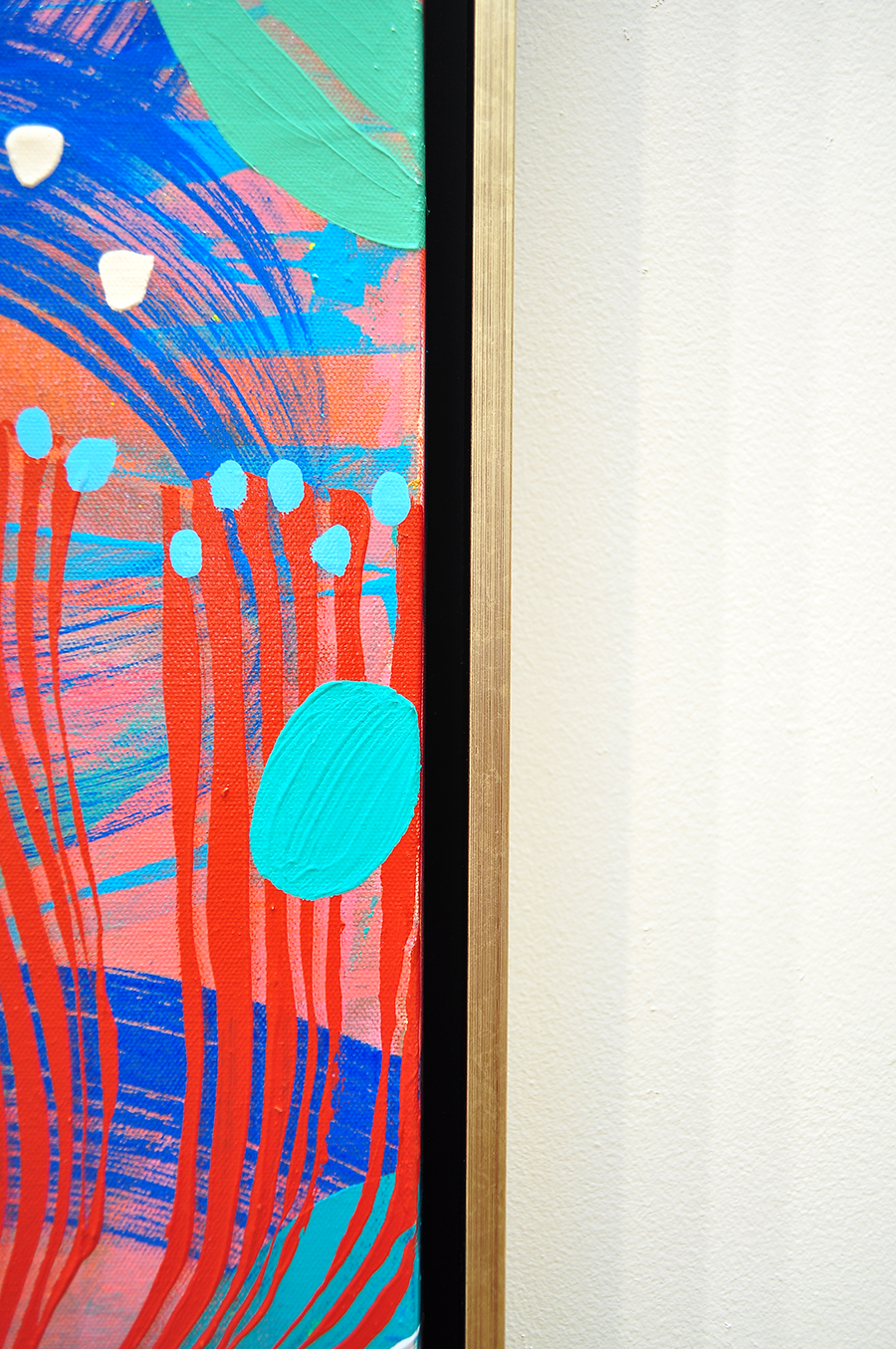 Plumerias Floating Floral - Framed 50x62x2.5 on Canvas