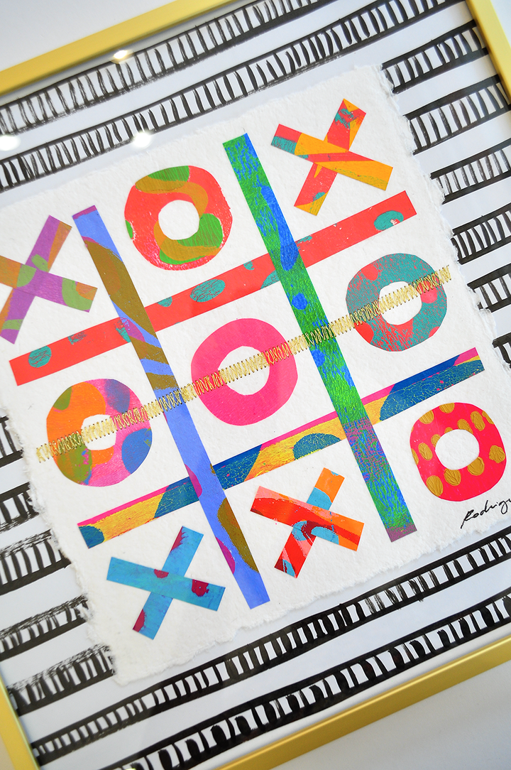 The Winners Tic-Tac-Toe 6 - 12x12 Framed Mixed Media on Paper