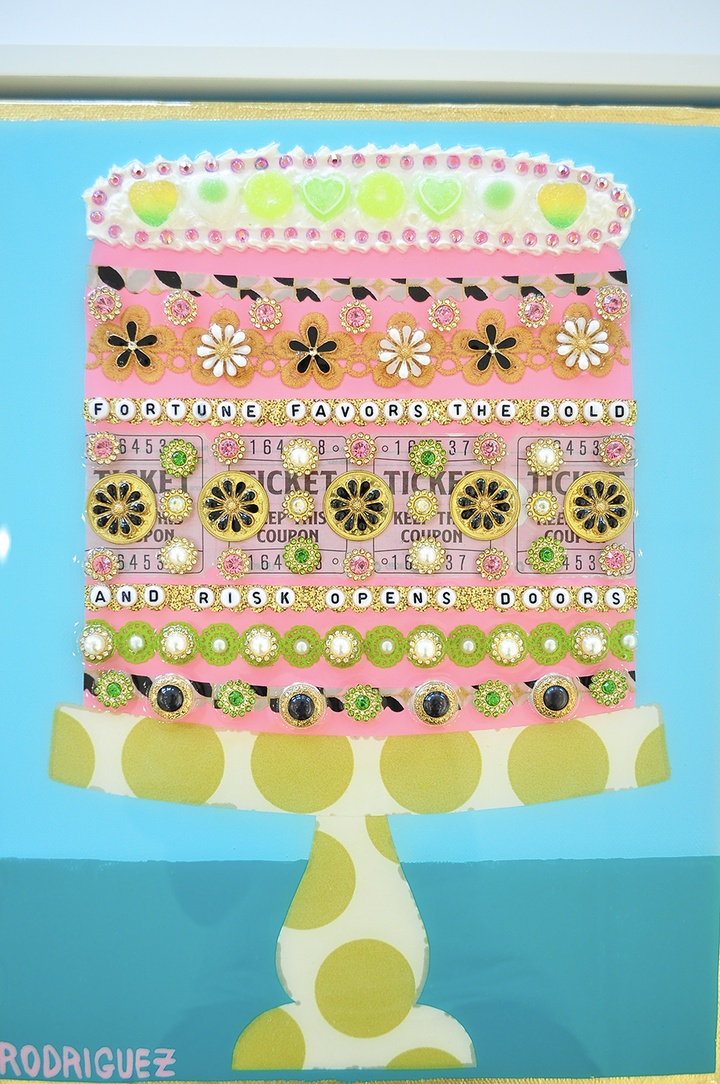 Fortune Favors The Bold - 12.5 x 15.5 Framed Mixed Media on Canvas