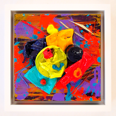 Remnants 7 - 6x6 Framed Mixed Media on Canvas