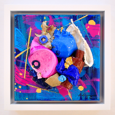 Remnants 8 - 6x6 Framed Mixed Media on Canvas