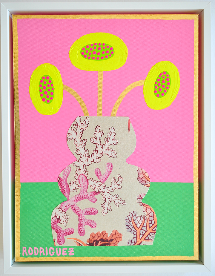 1 Flowergram - 13.5 x 17.5 Framed Mixed Media on Canvas *NEW*
