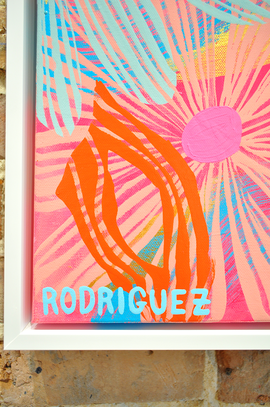 Pale Pink Floating Floral - Framed 25.5x49.5 on Canvas *NEW*