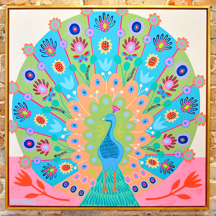 Secret Garden - Framed 37.5x37.5 on Canvas