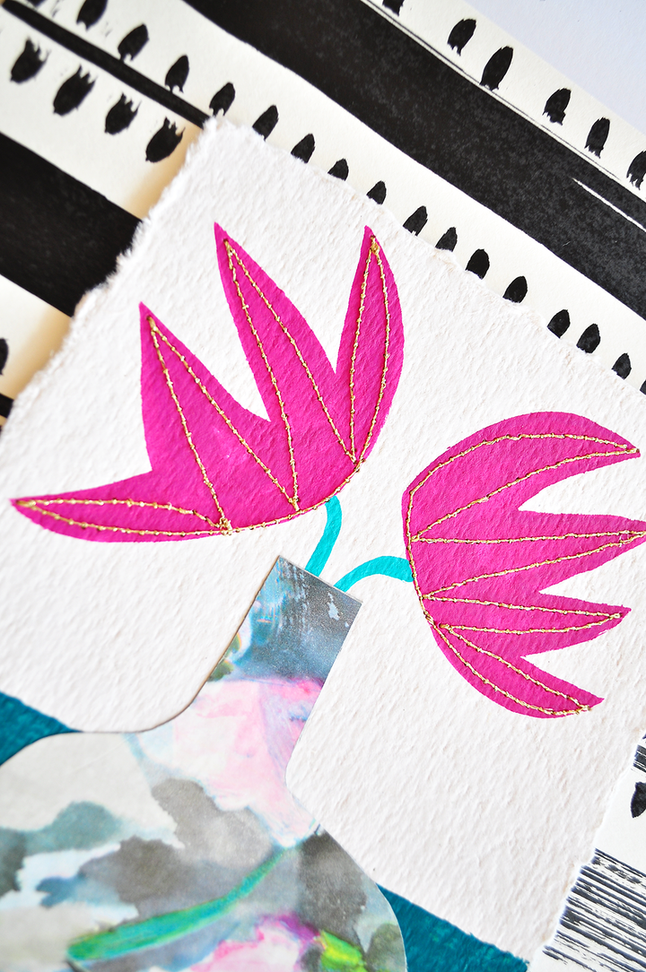 Flowergram 18 - 11x8.5 Mixed Media on Paper