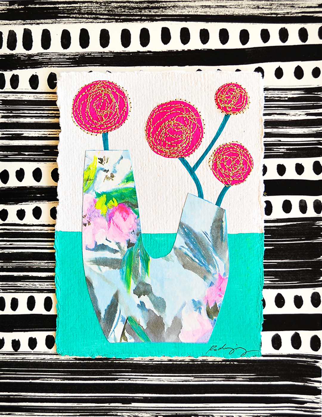 Flowergram 23 - 11x8.5 Mixed Media on Paper