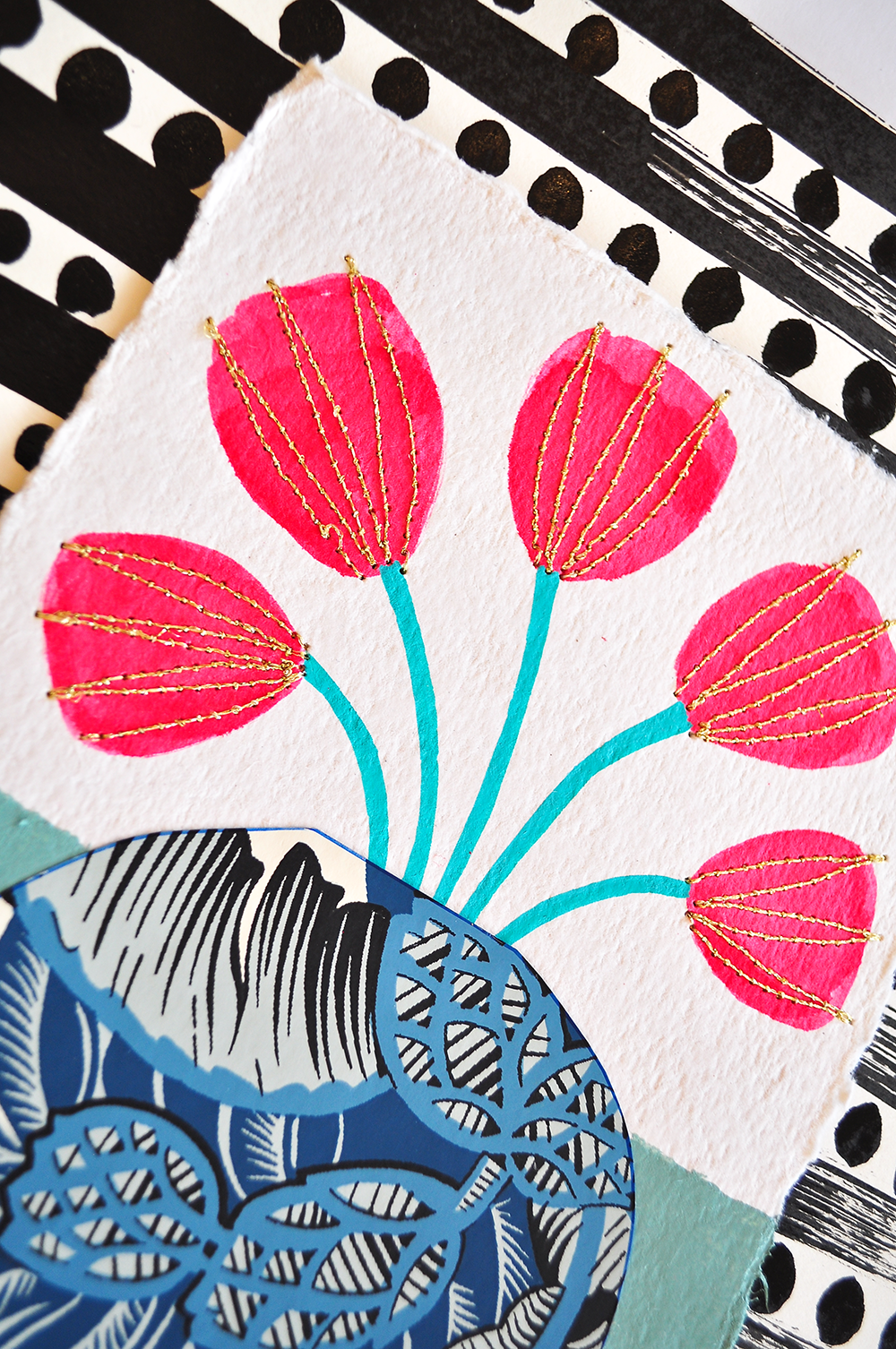 Flowergram 28 - 11x8.5 Mixed Media on Paper