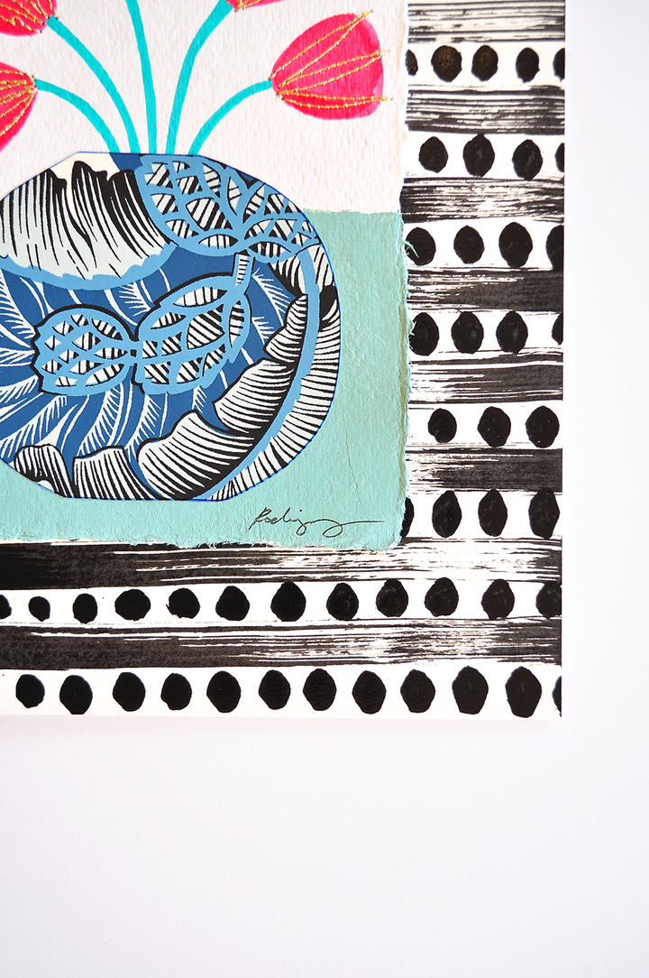 Flowergram 28 - 11x8.5 Mixed Media on Paper