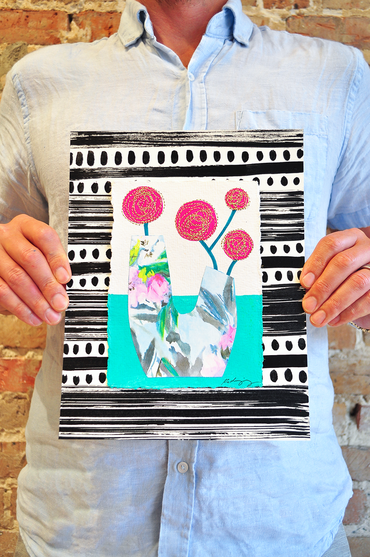 Flowergram 23 - 11x8.5 Mixed Media on Paper