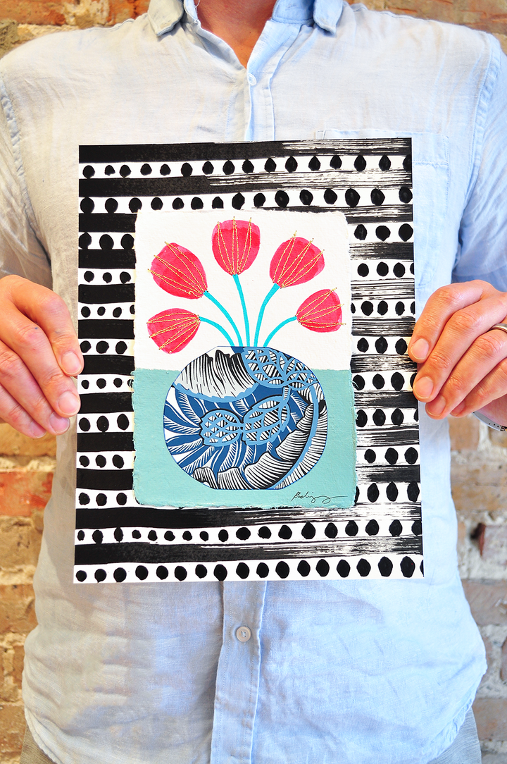 Flowergram 28 - 11x8.5 Mixed Media on Paper