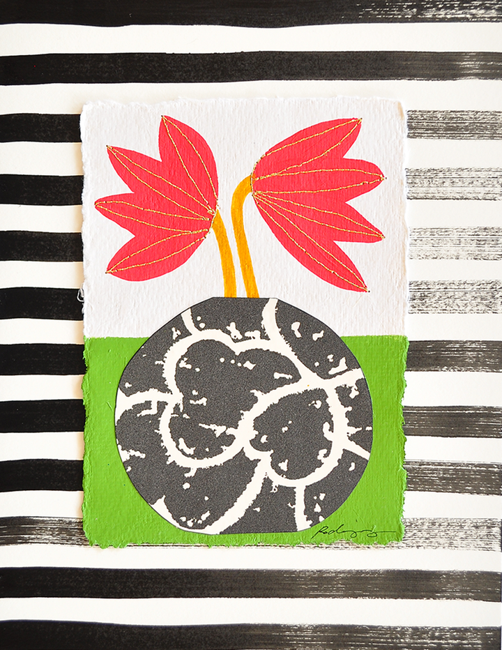 Flowergram 87 (CWL35) - 11x8.5 Mixed Media on Paper