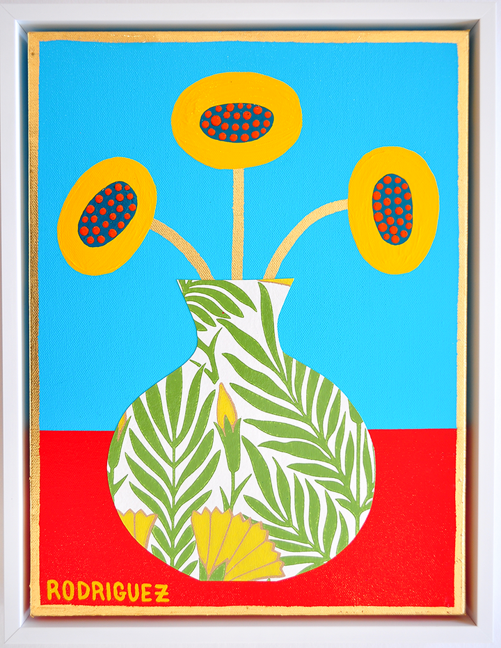 4 Flowergram - 13.5 x 17.5 Framed Mixed Media on Canvas *NEW*