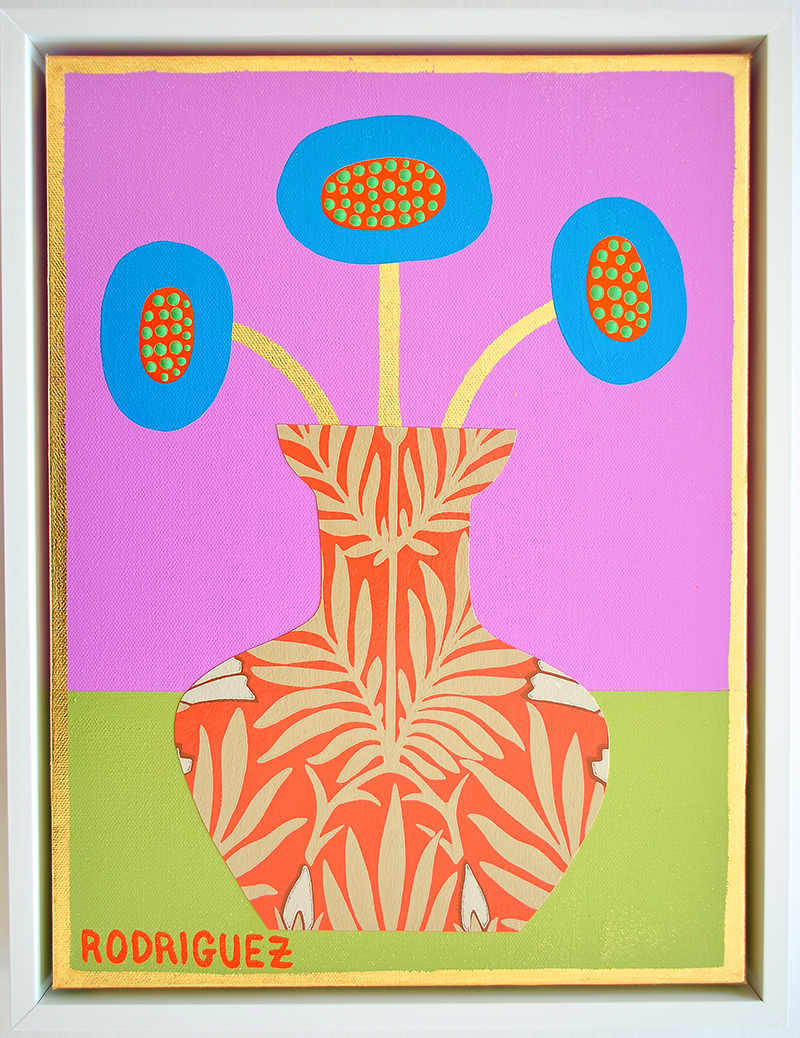5 Flowergram - 13.5 x 17.5 Framed Mixed Media on Canvas *NEW*