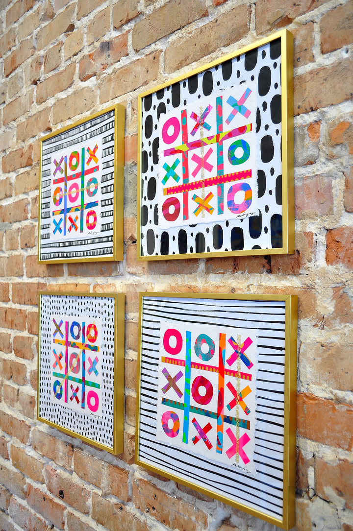 The Winners Tic-Tac-Toe 10 - 12x12 Mixed Media on Paper *NOT framed*