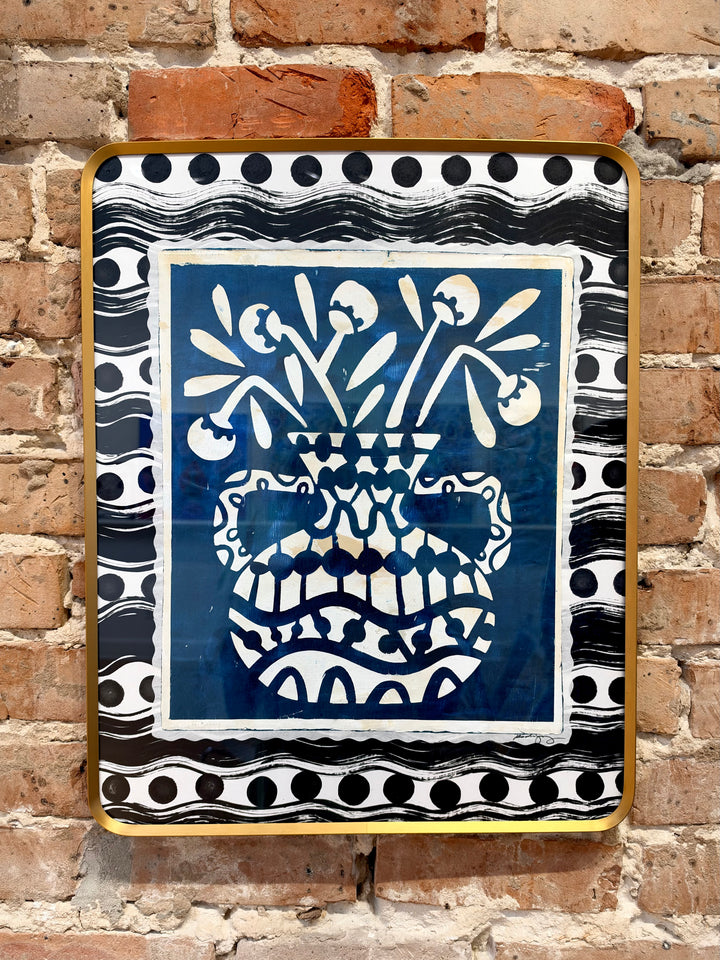 Vase Monoprint 4 - Framed 16x20 on Paper *NEW*