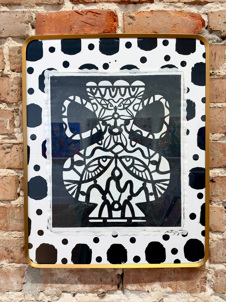 Vase Monoprint 2 - Framed 16x20 on Paper *NEW*
