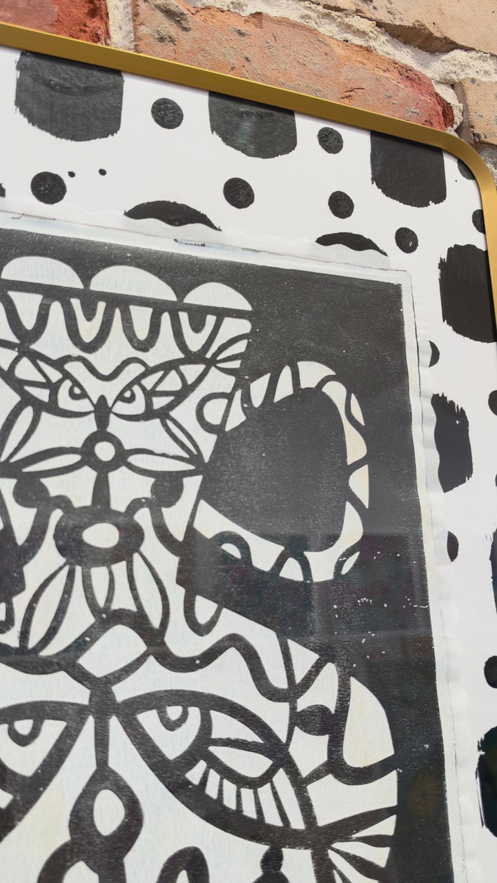 Vase Monoprint 2 - Framed 16x20 on Paper *NEW*