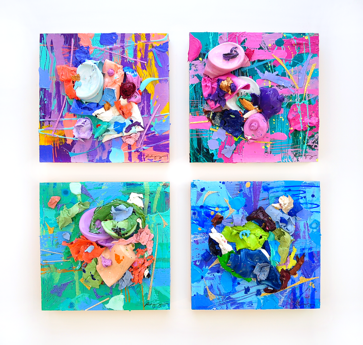Remnants 3 - 8x8 Mixed Media on Wood Panel