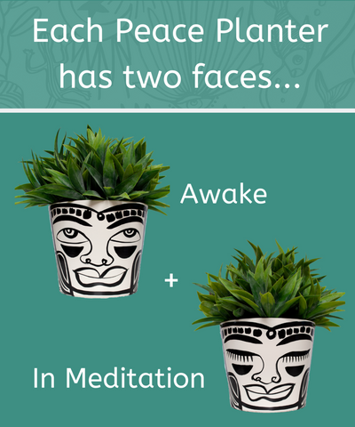 Medium B&W Peace Planter (MB52)