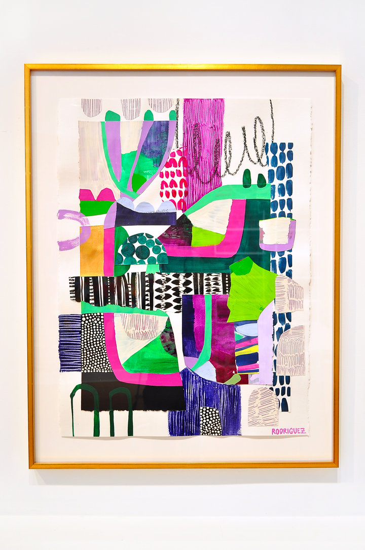 Losing Track Of Time - 28x36 Framed Mixed Media