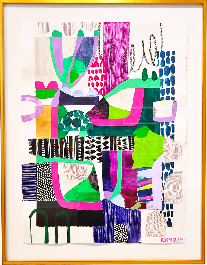 Losing Track Of Time - 28x36 Framed Mixed Media