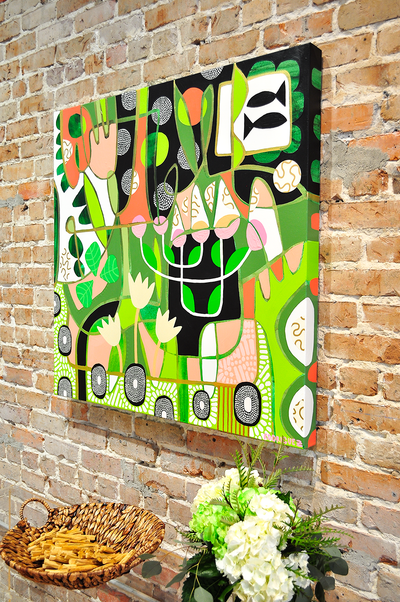 Green Means Grow - 36x36 on Canvas